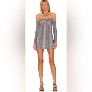 NWT Camila Coelho Snake Print Cutout Mini Dress Size M